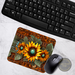 Beautiful sunflower country mouse pad. Smooth surface, stylish design, and personalized name option by Tammi Oribello Designs, Lapeer, MI